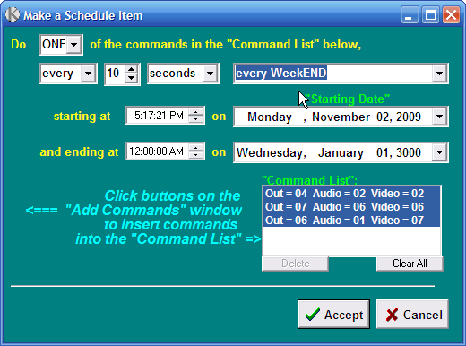 Even Schedule Recurring Connections